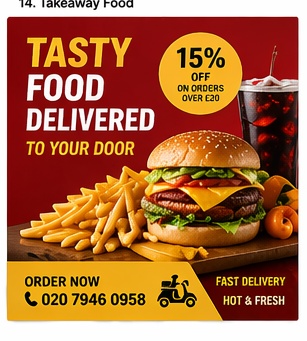 Takeaway Food leaflet template