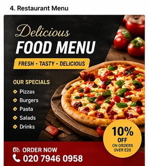 Restaurant Menu leaflet template